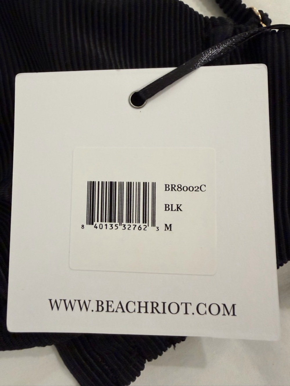 Beach Riot Black Ribbed Camilla Swim Top M - Picture 3 of 4
